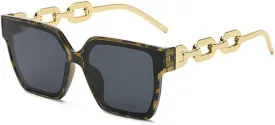 Retro Large Frame Sunglasses Male Chain Leg Fashion Accessories Sun Glasses Female