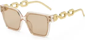 Retro Large Frame Sunglasses Male Chain Leg Fashion Accessories Sun Glasses Female