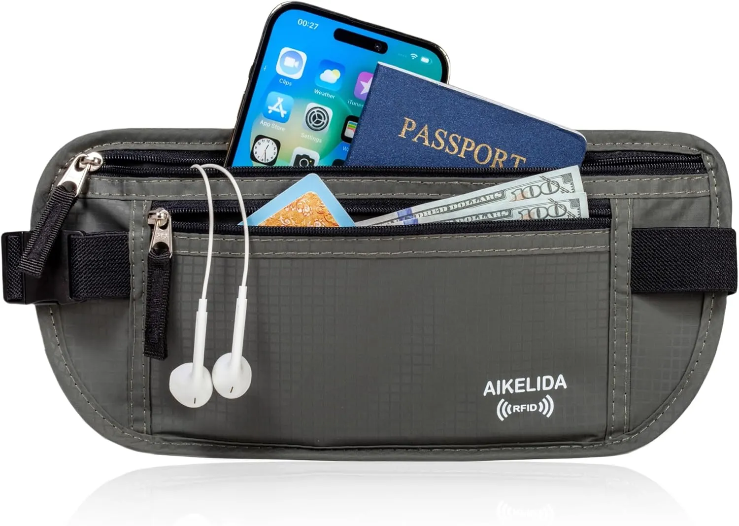 RFID Blocking Passport Holder - Money Belt & Travel Wallet, Travel Belt Bag Fanny Pack for Women Men