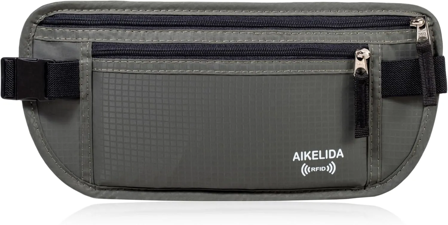 RFID Blocking Passport Holder - Money Belt & Travel Wallet, Travel Belt Bag Fanny Pack for Women Men