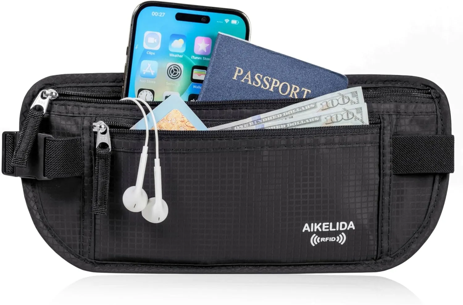 RFID Blocking Passport Holder - Money Belt & Travel Wallet, Travel Belt Bag Fanny Pack for Women Men