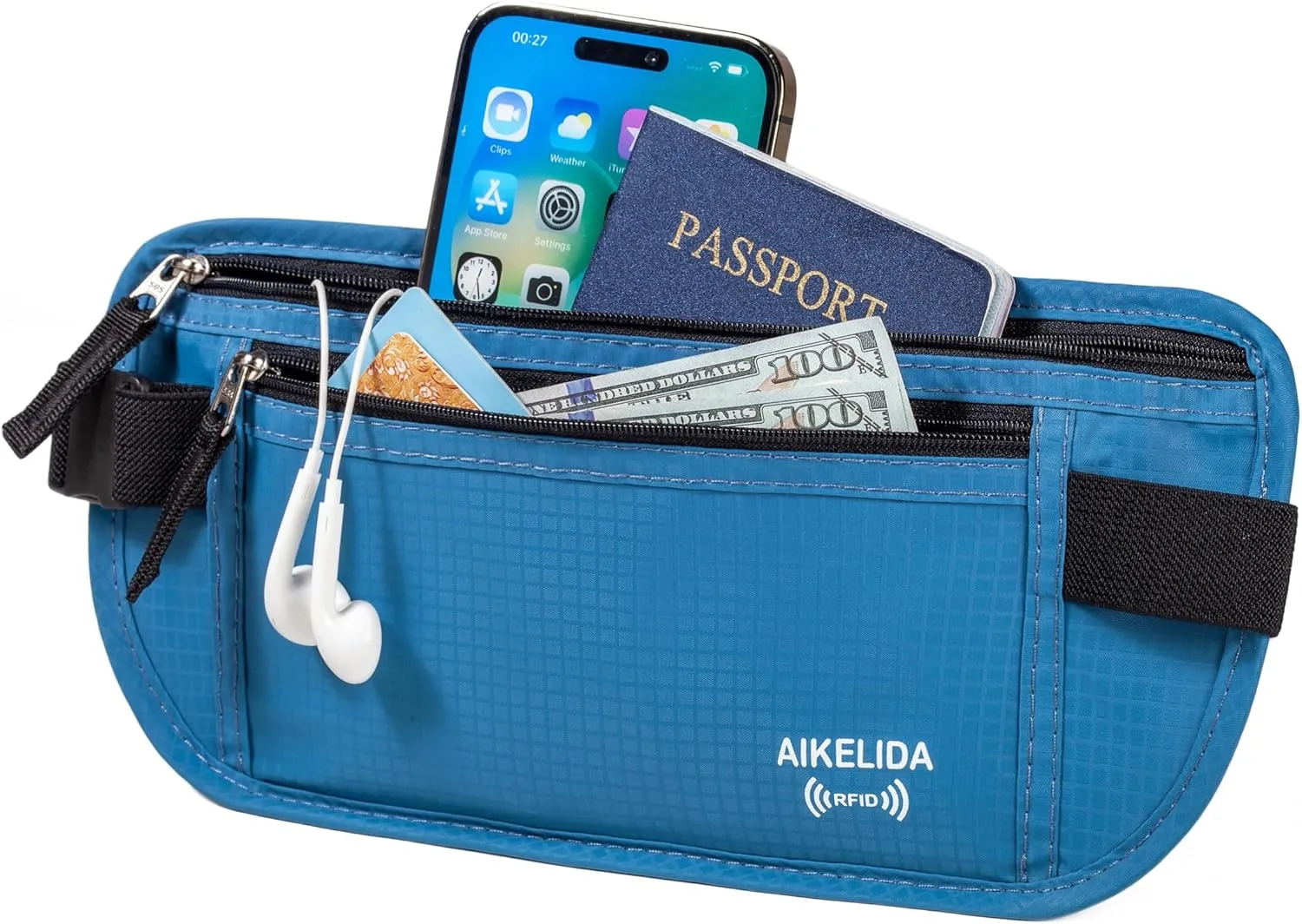 RFID Blocking Passport Holder - Money Belt & Travel Wallet, Travel Belt Bag Fanny Pack for Women Men