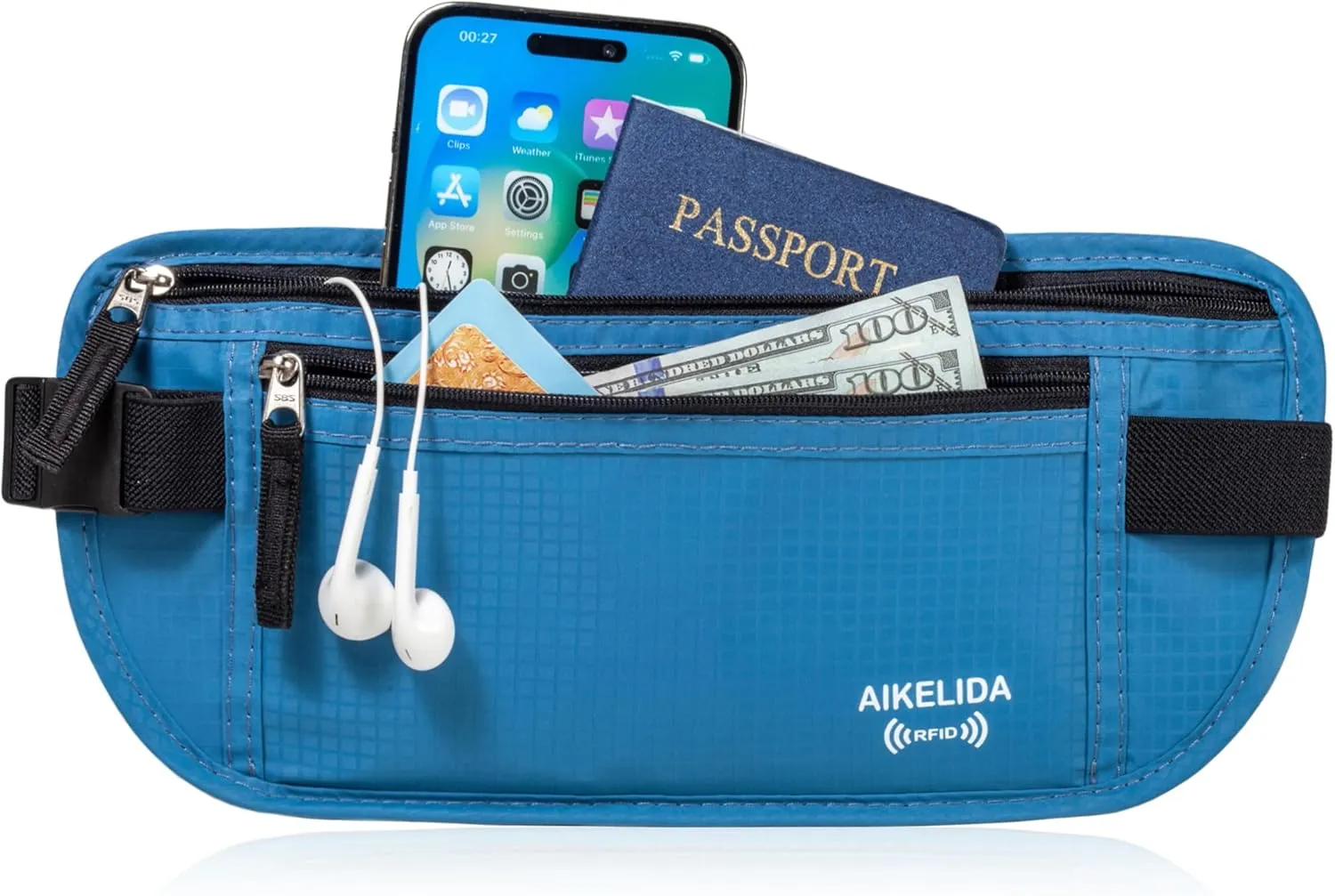 RFID Blocking Passport Holder - Money Belt & Travel Wallet, Travel Belt Bag Fanny Pack for Women Men