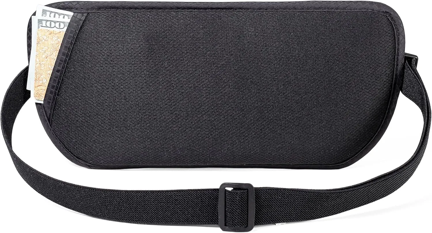 RFID Blocking Passport Holder - Money Belt & Travel Wallet, Travel Belt Bag Fanny Pack for Women Men
