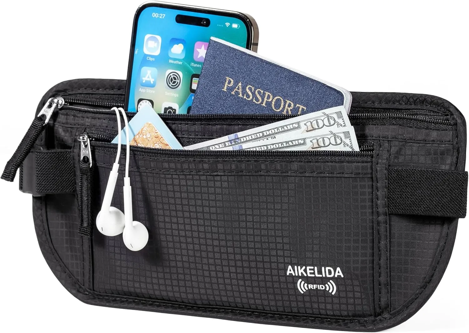 RFID Blocking Passport Holder - Money Belt & Travel Wallet, Travel Belt Bag Fanny Pack for Women Men
