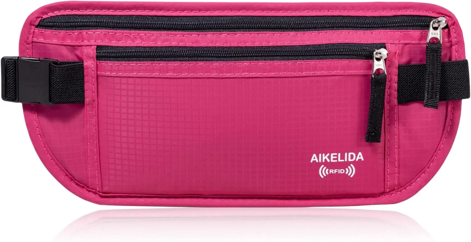 RFID Blocking Passport Holder - Money Belt & Travel Wallet, Travel Belt Bag Fanny Pack for Women