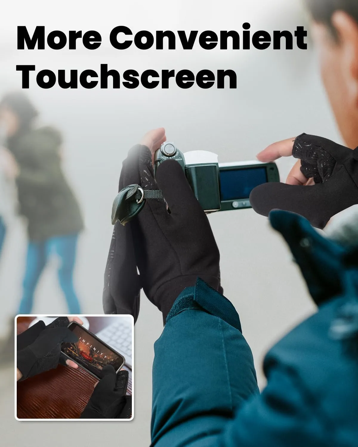 RIGWARL -5 Winter Warm Gloves with Thickest Thermal Plush for Extreme Cold Weather, Completely Waterproof Gloves Men Women