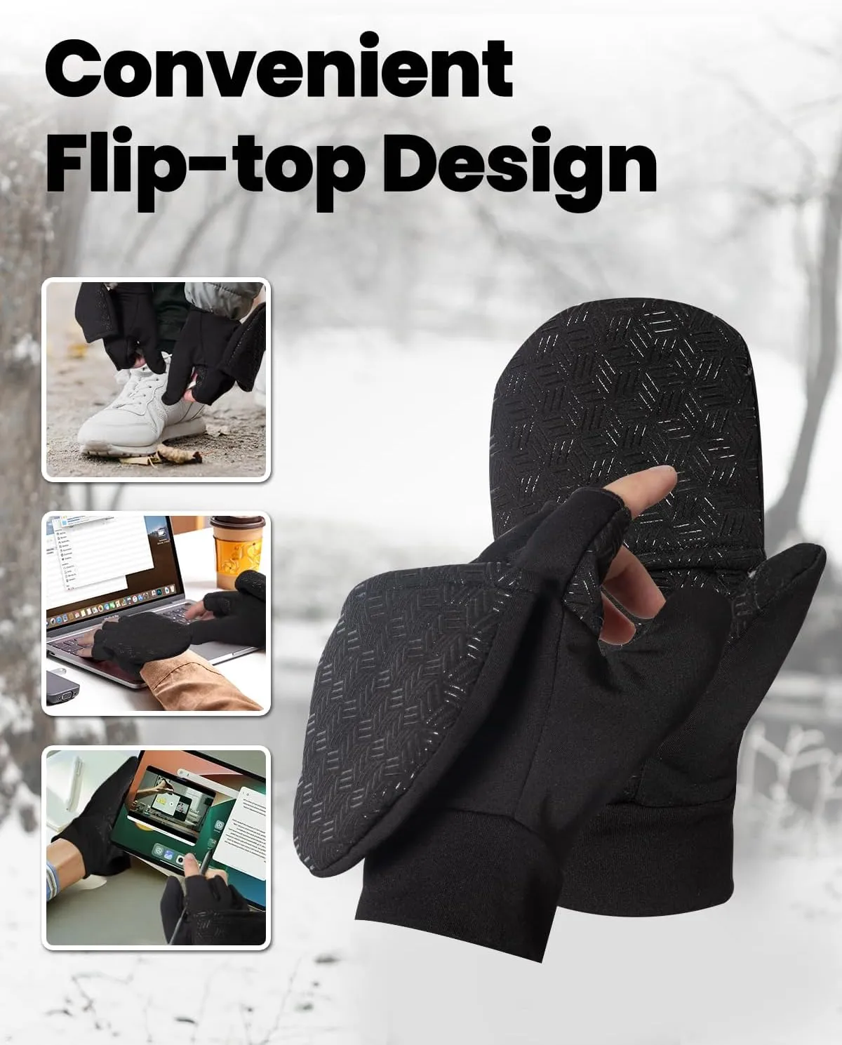 RIGWARL -5 Winter Warm Gloves with Thickest Thermal Plush for Extreme Cold Weather, Completely Waterproof Gloves Men Women