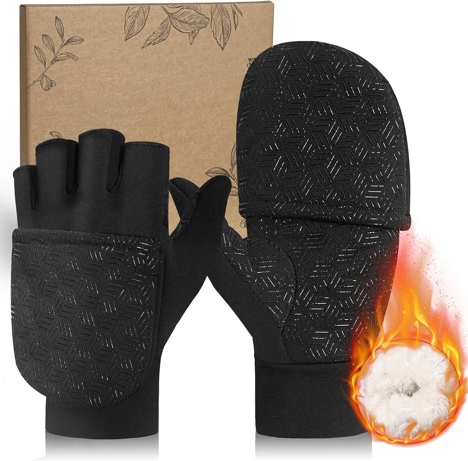 RIGWARL -5 Winter Warm Gloves with Thickest Thermal Plush for Extreme Cold Weather, Completely Waterproof Gloves Men Women