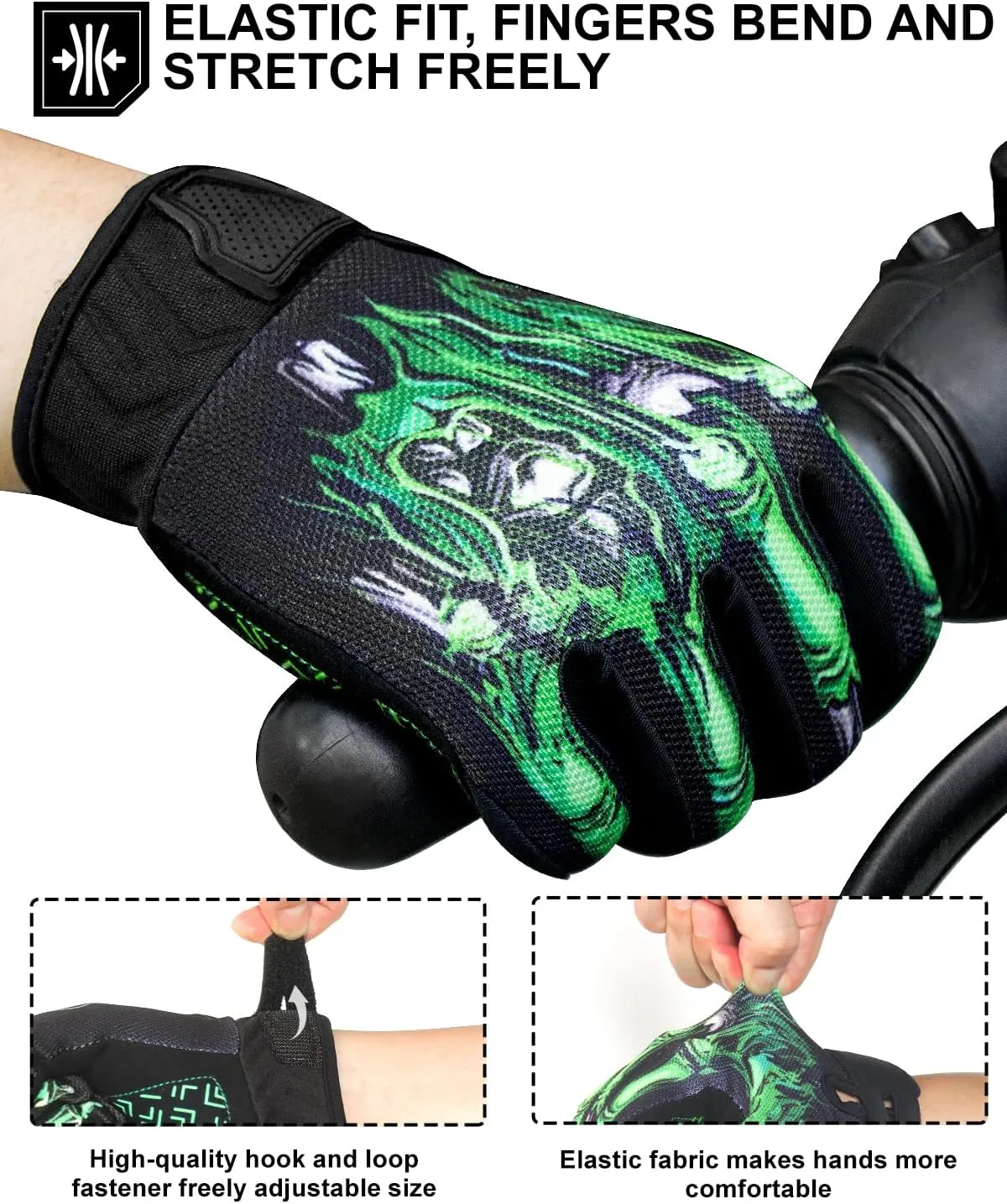 RIGWARL Motorcycle Gloves for Men Women Touchscreen, Lightweight Dirt Bike Glove Non-Slip, Skeleton Motorcycle Riding Glove
