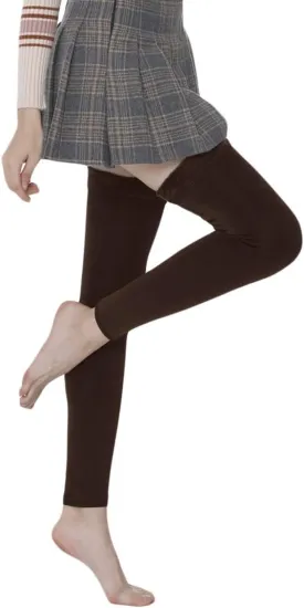 Romastory Womens Over Knee Leg Warmers Winter Thick Fleece Lined Elastic Socks Tights