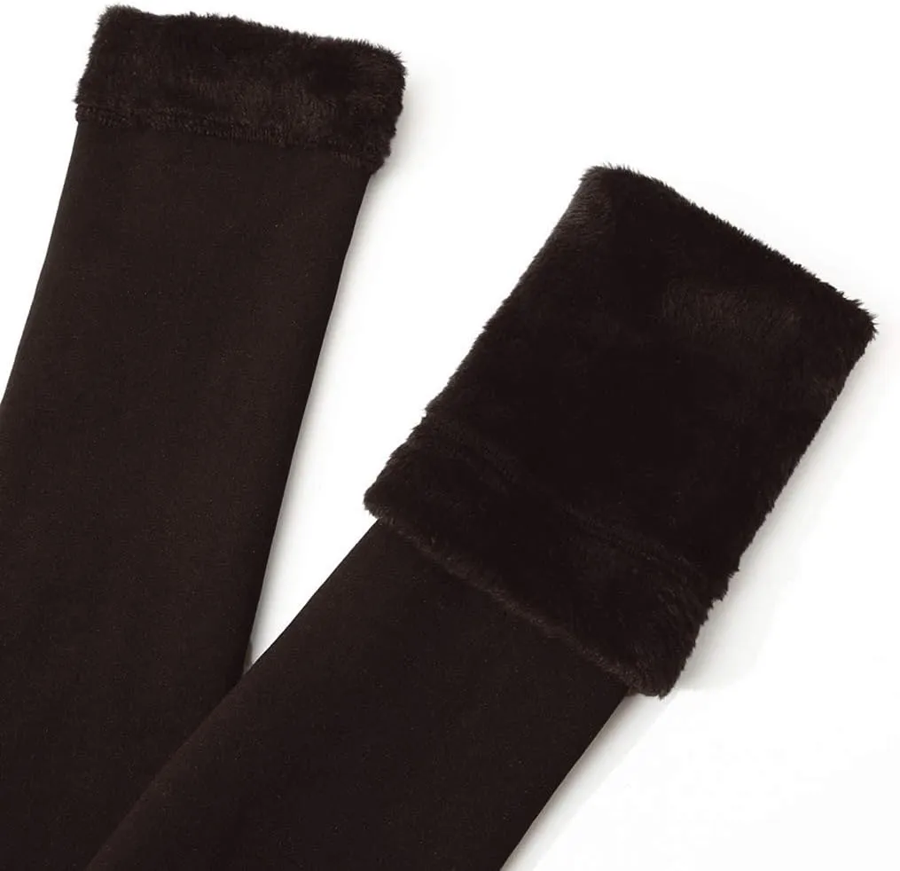 Romastory Womens Over Knee Leg Warmers Winter Thick Fleece Lined Elastic Socks Tights