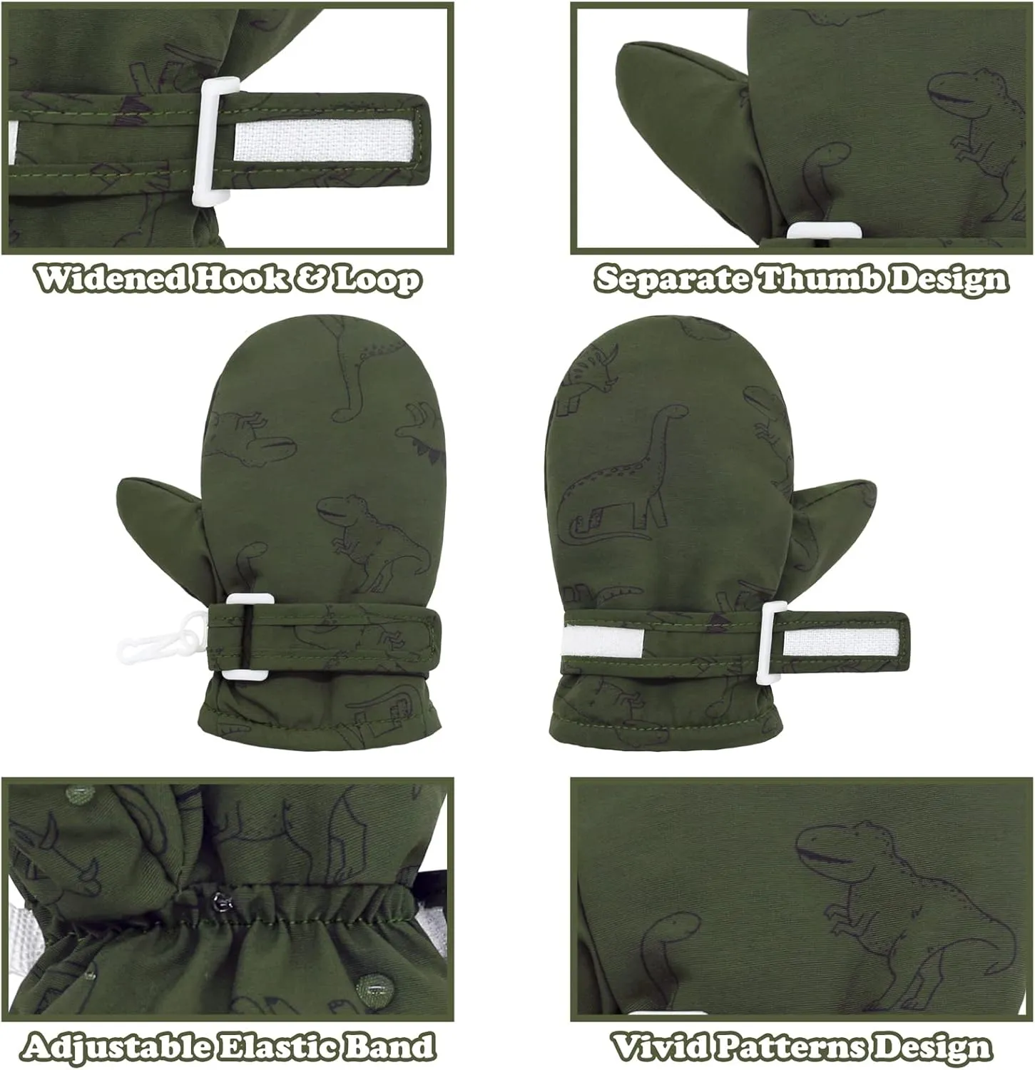 Sarfel Waterproof Toddler Mittens - Snow Gloves for Boys and Girls - Baby Winter Gloves