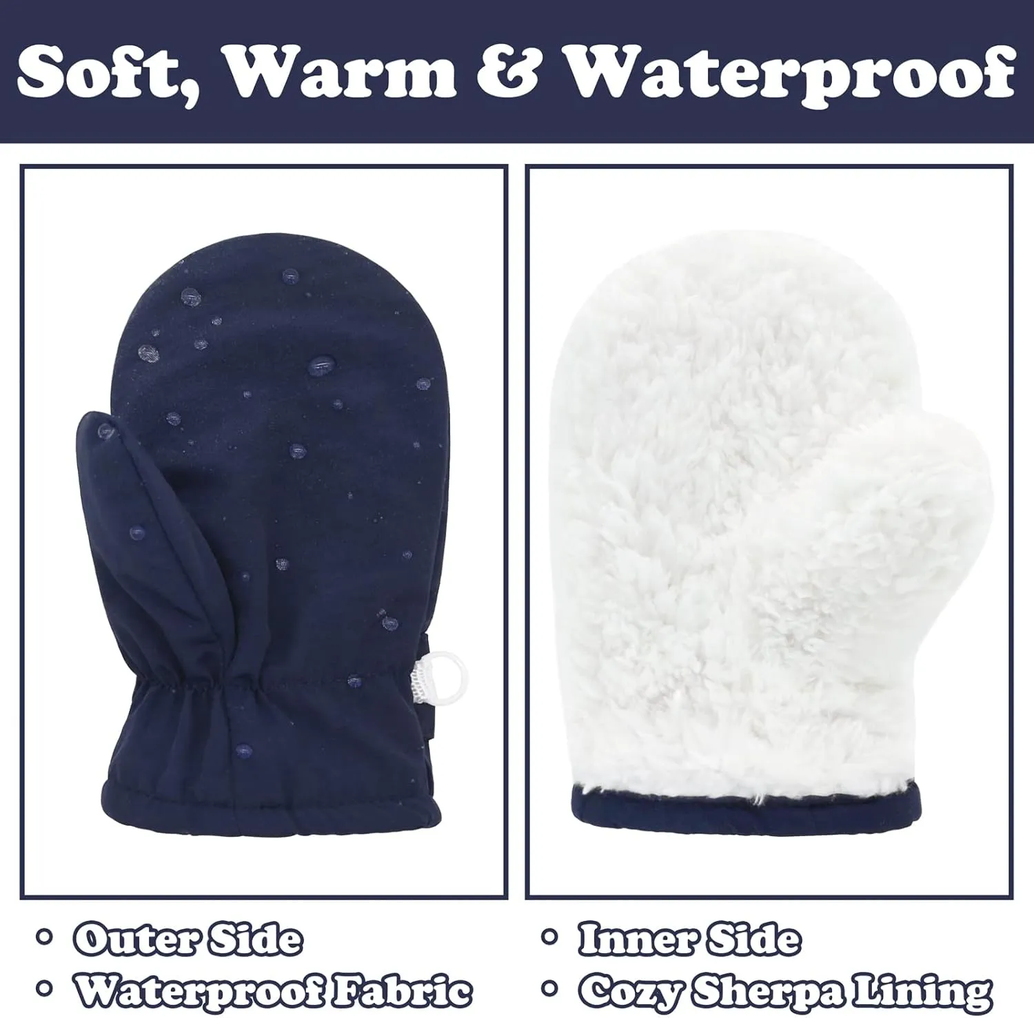 Sarfel Waterproof Toddler Mittens - Snow Gloves for Boys and Girls - Baby Winter Gloves