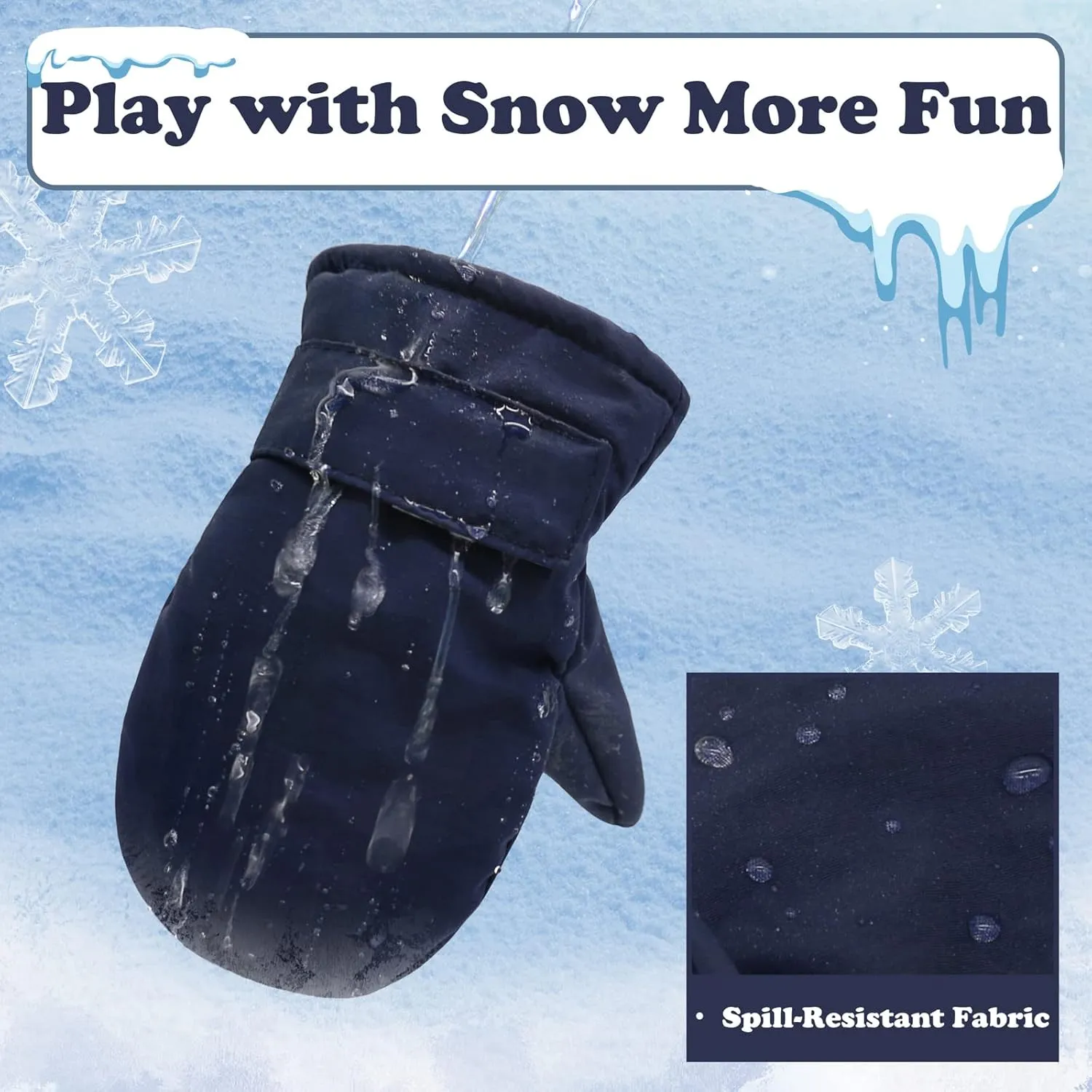 Sarfel Waterproof Toddler Mittens - Snow Gloves for Boys and Girls - Baby Winter Gloves