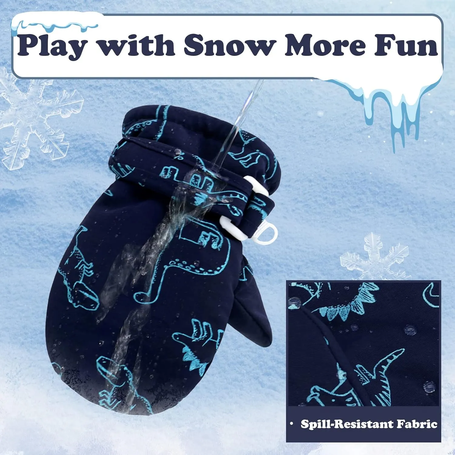 Sarfel Waterproof Toddler Mittens - Snow Gloves for Boys and Girls - Baby Winter Gloves