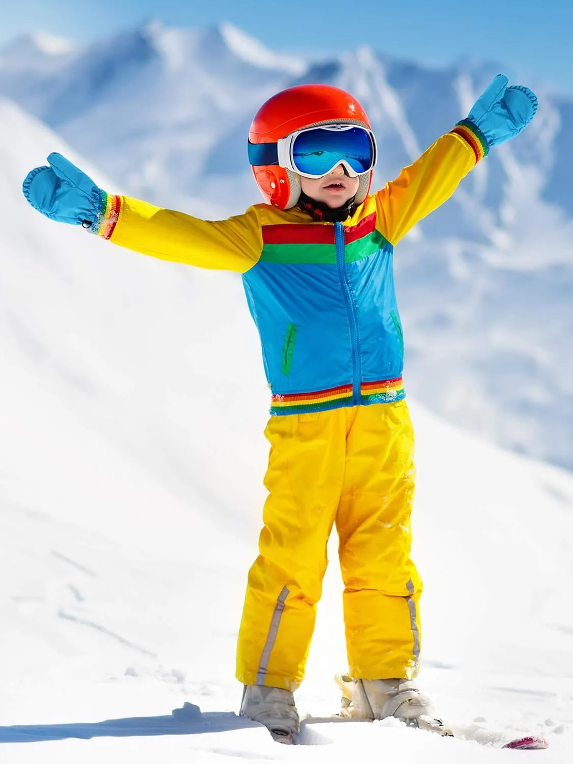 SATINIOR 2 Pairs kids waterproof mittens Girls Winter Snow mittens Warm Snow Gloves for Winter Outdoor Activities