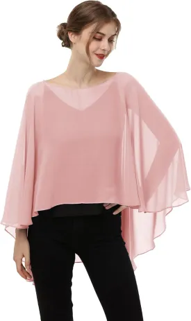 Soft Chiffon Capelet Plus capes Poncho Casual Capelets For Womens Cover Up