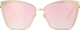 SOJOS Cateye Sunglasses for Women Fashion Mirrored Lens Metal Frame SJ1086