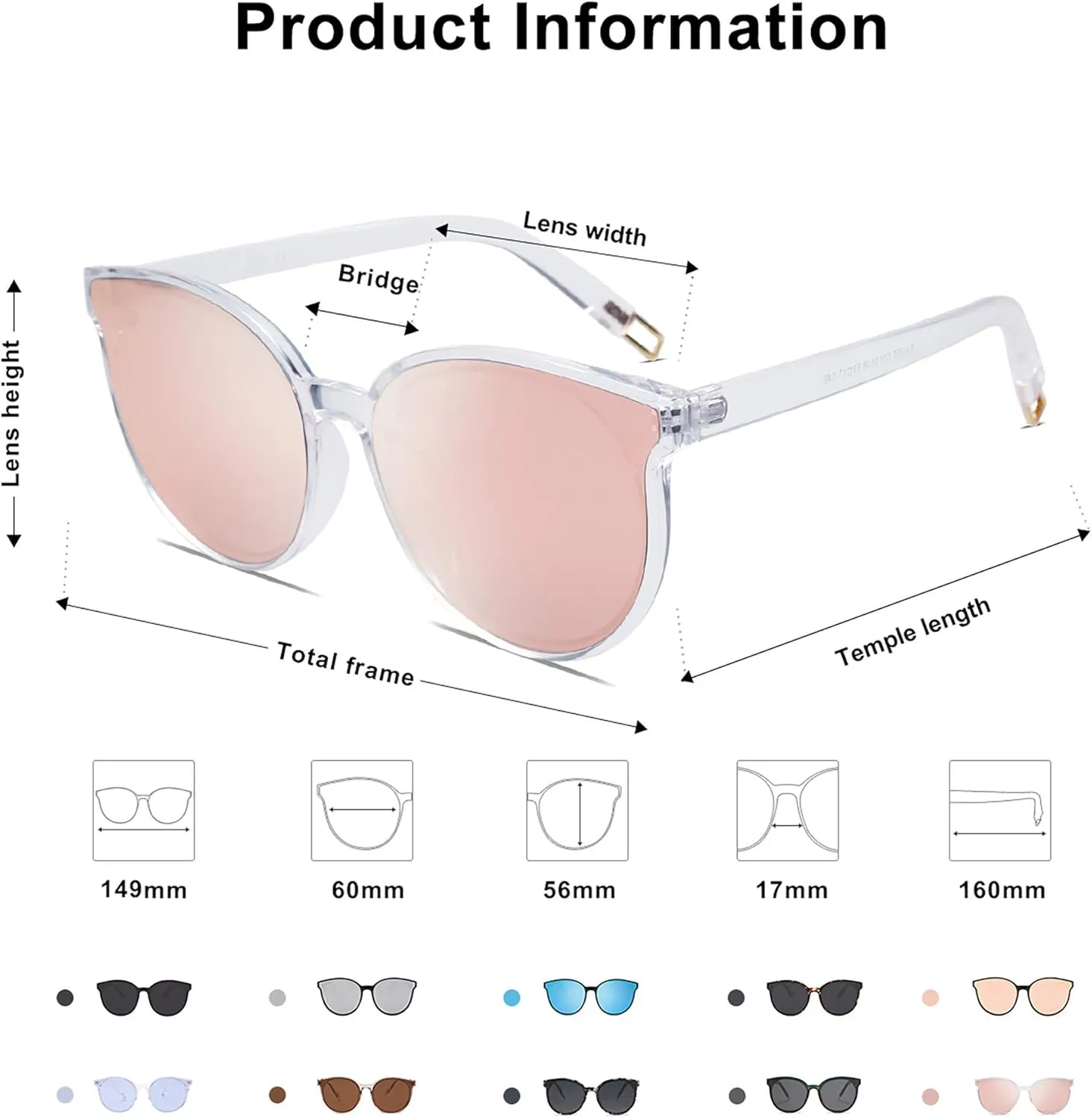 SOJOS Oversized Round Sunglasses for Women and Men