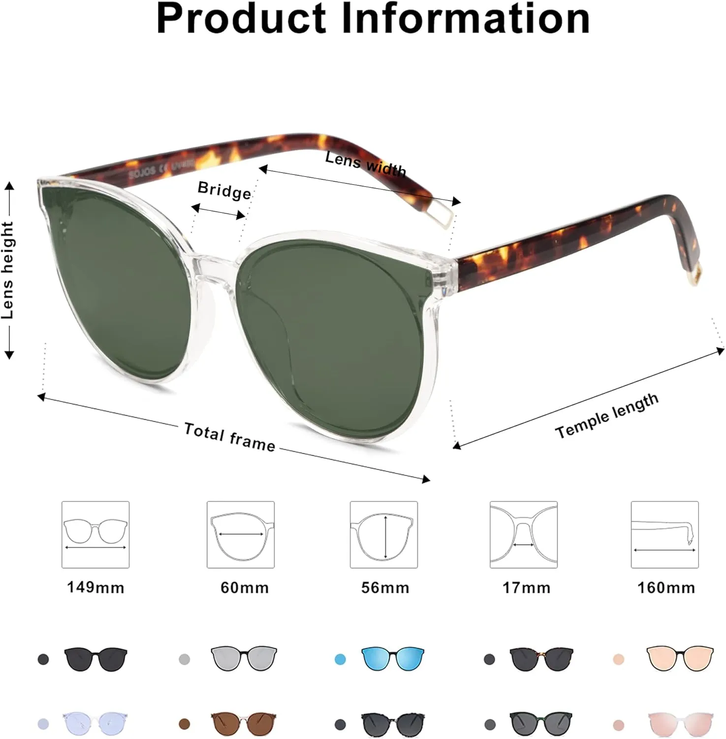 SOJOS Oversized Round Sunglasses for Women and Men