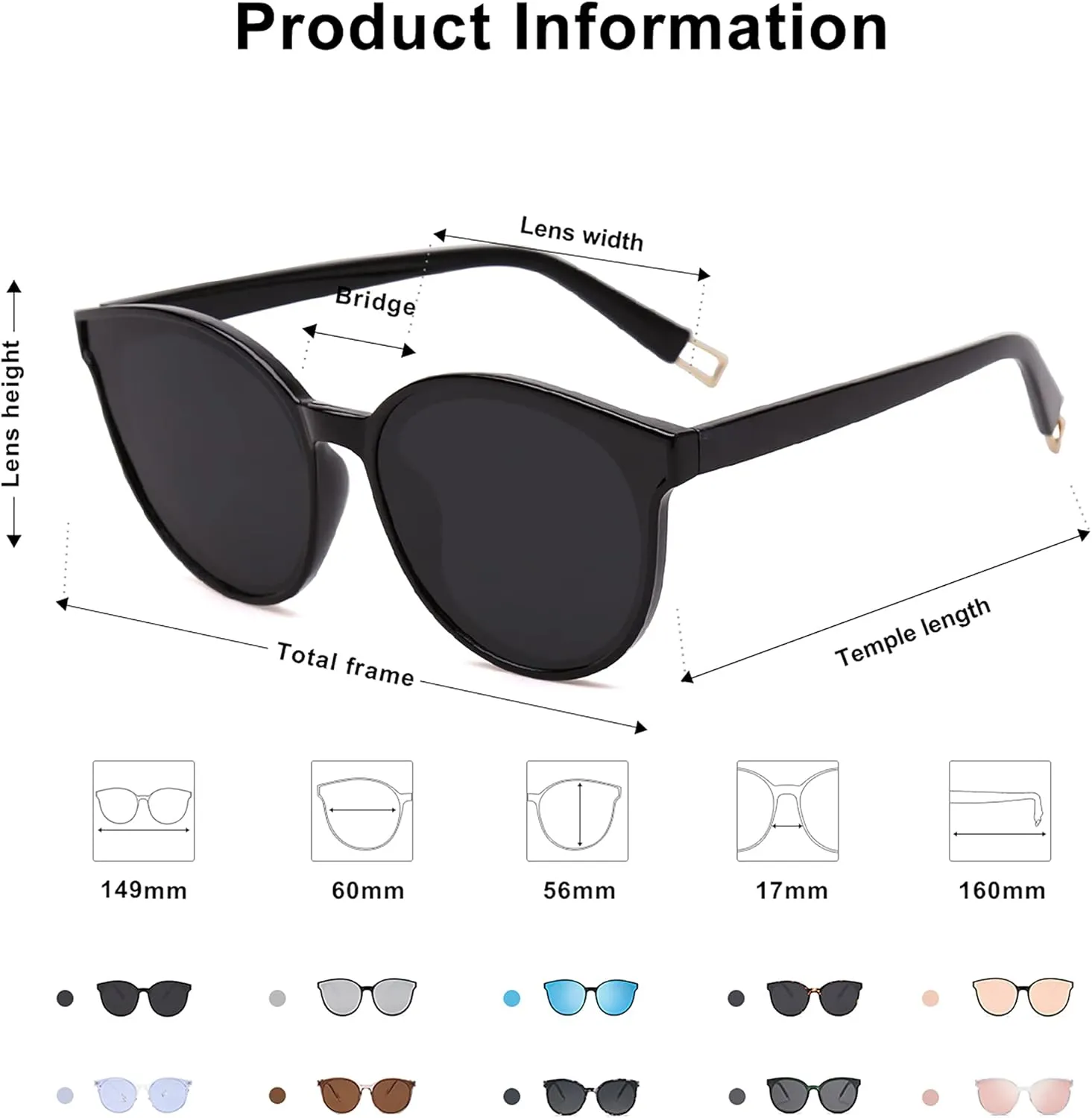 SOJOS Oversized Round Sunglasses for Women and Men