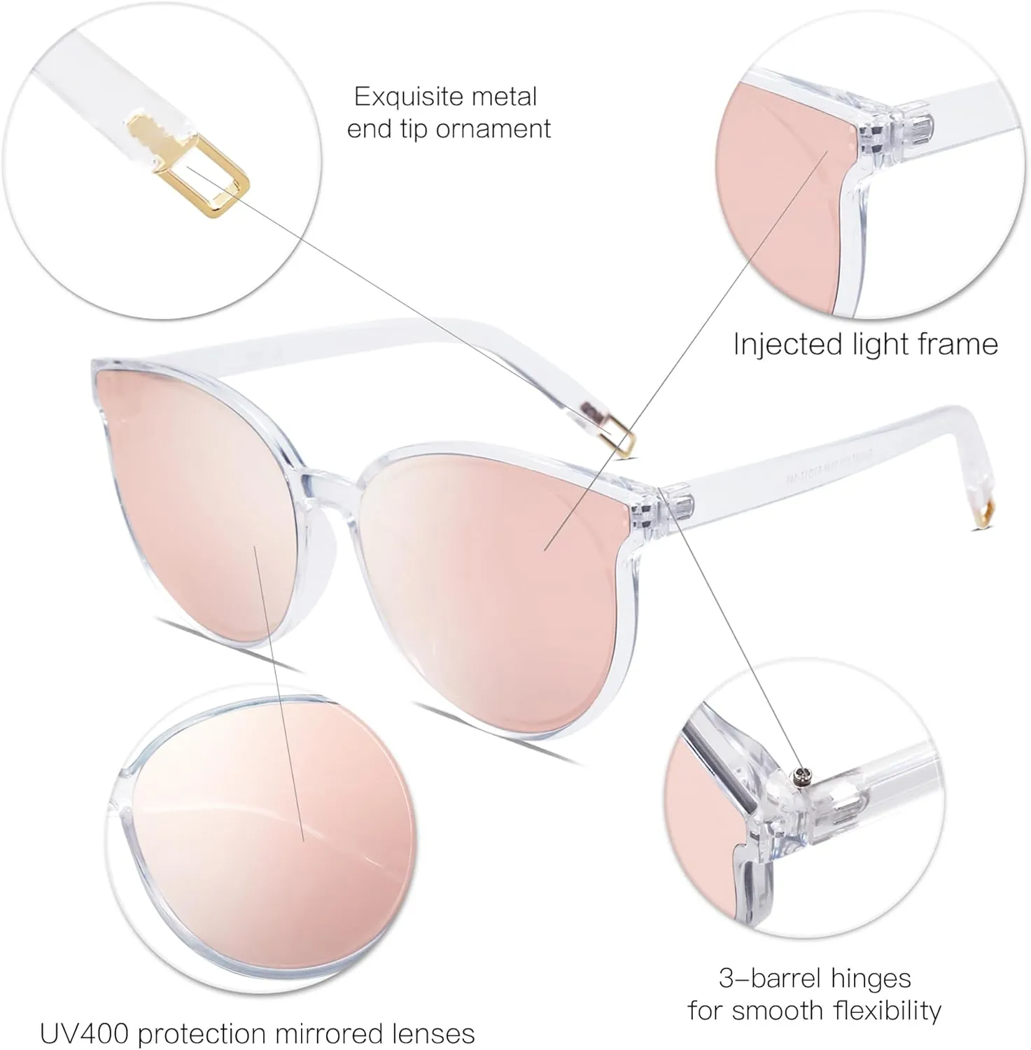 SOJOS Oversized Round Sunglasses for Women and Men