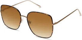 SOJOS Trendy Oversized Square Metal Frame Sunglasses for Women Men Retro Big Flat Lens UV Protection Sunglasses SJ1146