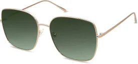 SOJOS Trendy Oversized Square Metal Frame Sunglasses for Women Men Retro Big Flat Lens UV Protection Sunglasses SJ1146