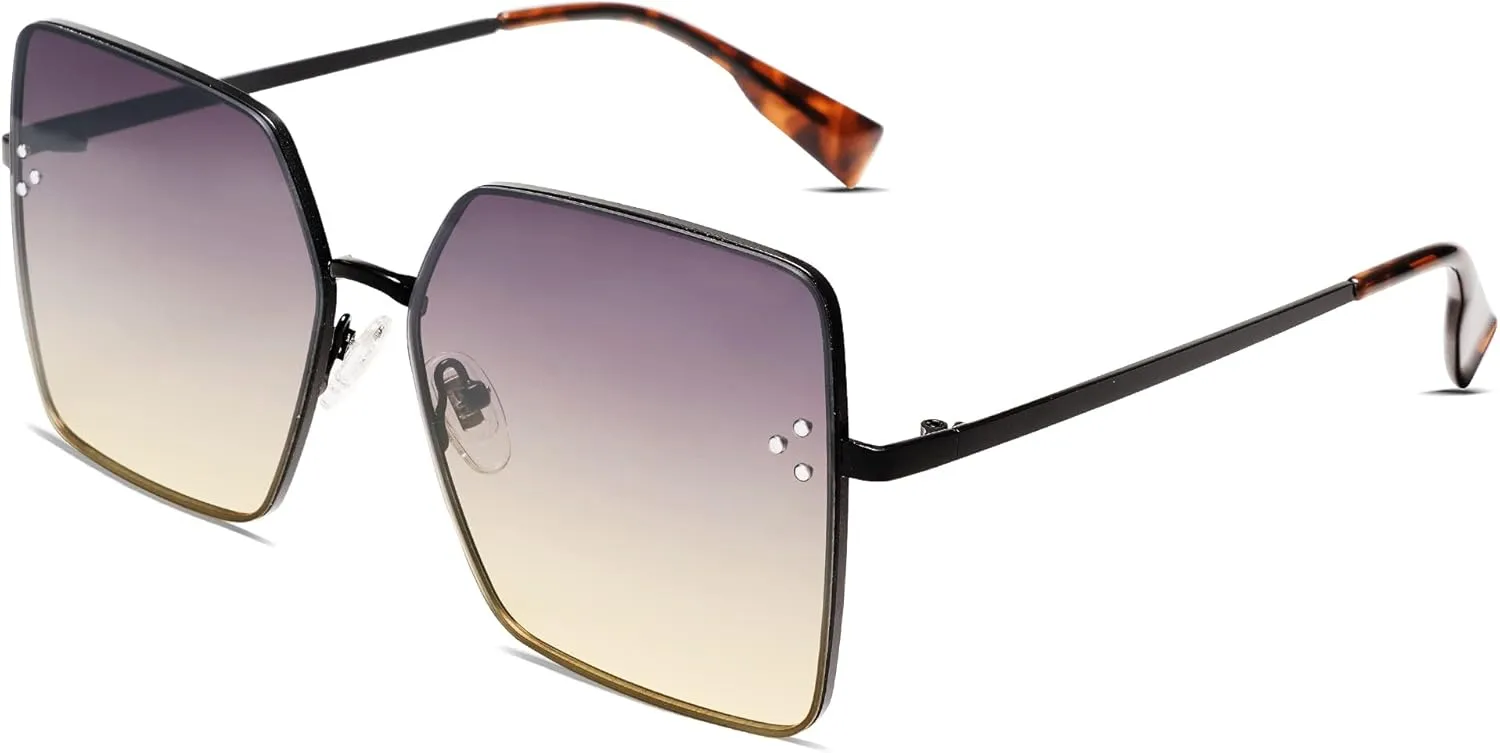 SOJOS Trendy Square Sunglasses Womens Big Oversized Designer Style UV Protection Sunnies Shades SJ1170