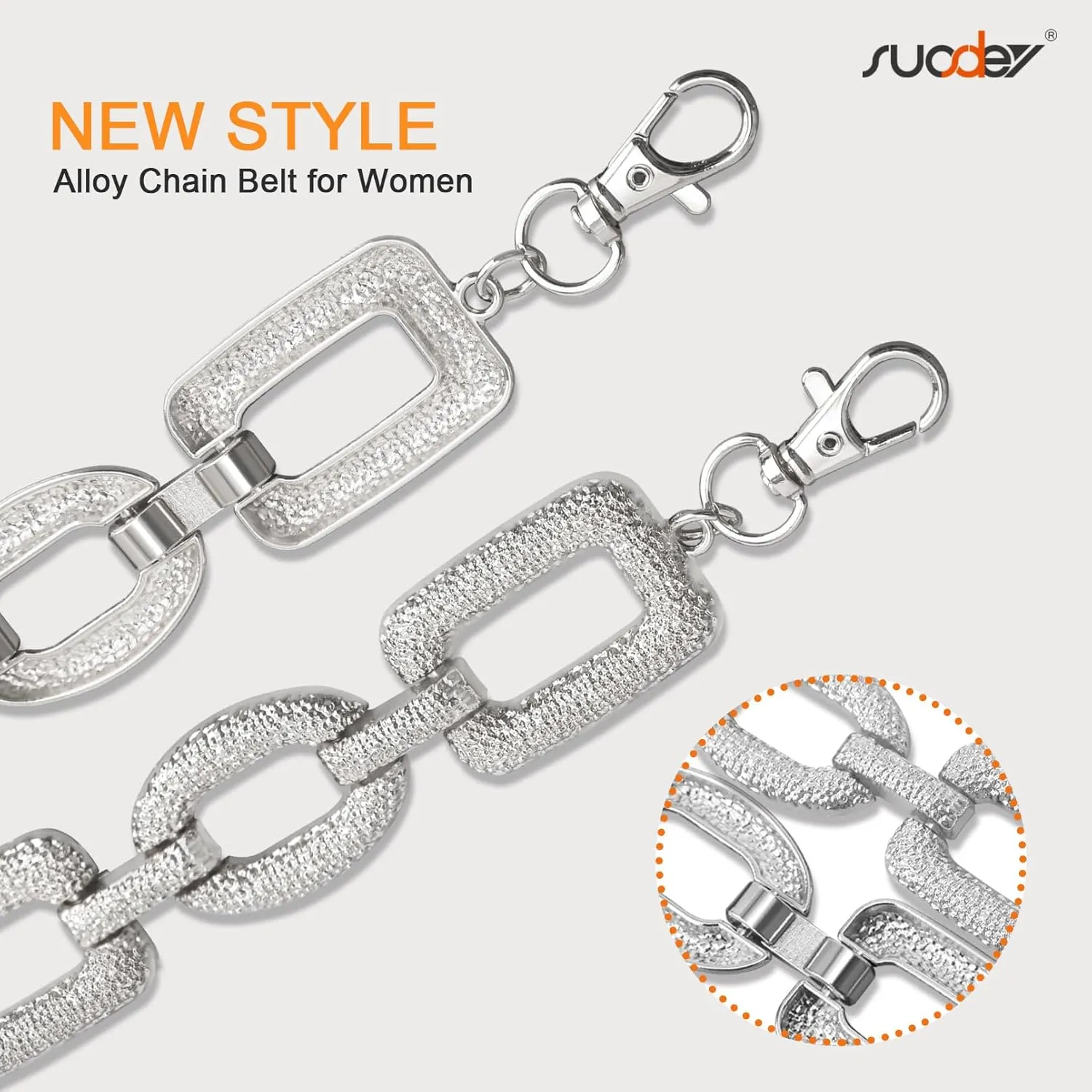 SUOSDEY Alloy Gold Waist Chain Belt for Women Fashion Cute Body Belly Link Belt Chain for Pants Dresses