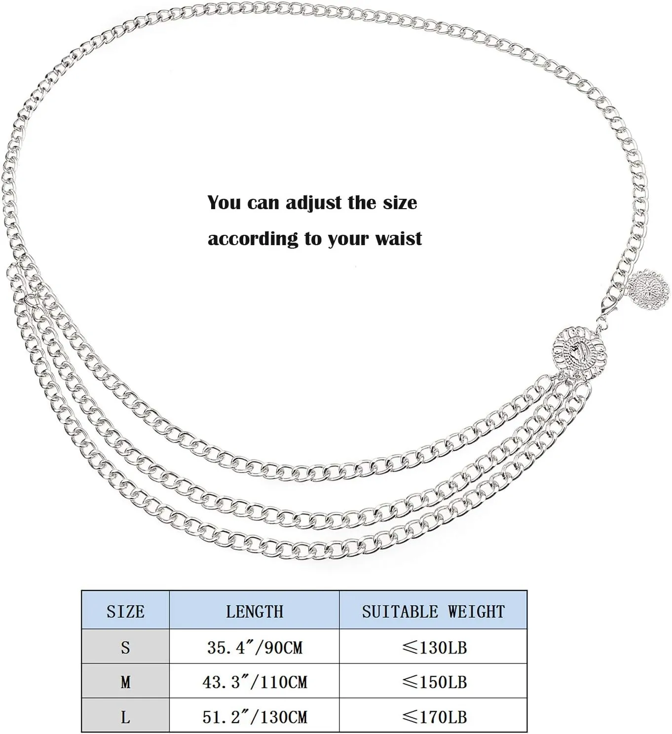 Suyi Chain Belts for Women Waist Chain Belt Multilayer Body Belly Chain