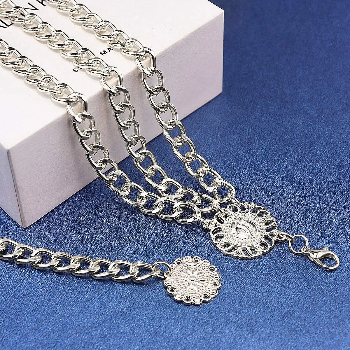 Suyi Chain Belts for Women Waist Chain Belt Multilayer Body Belly Chain
