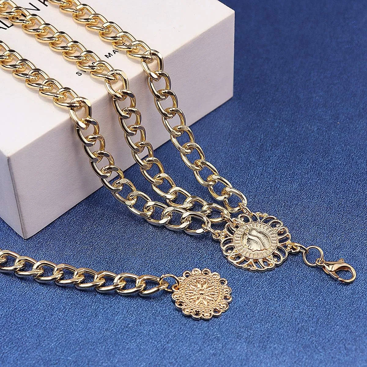 Suyi Chain Belts for Women Waist Chain Belt Multilayer Body Belly Chain