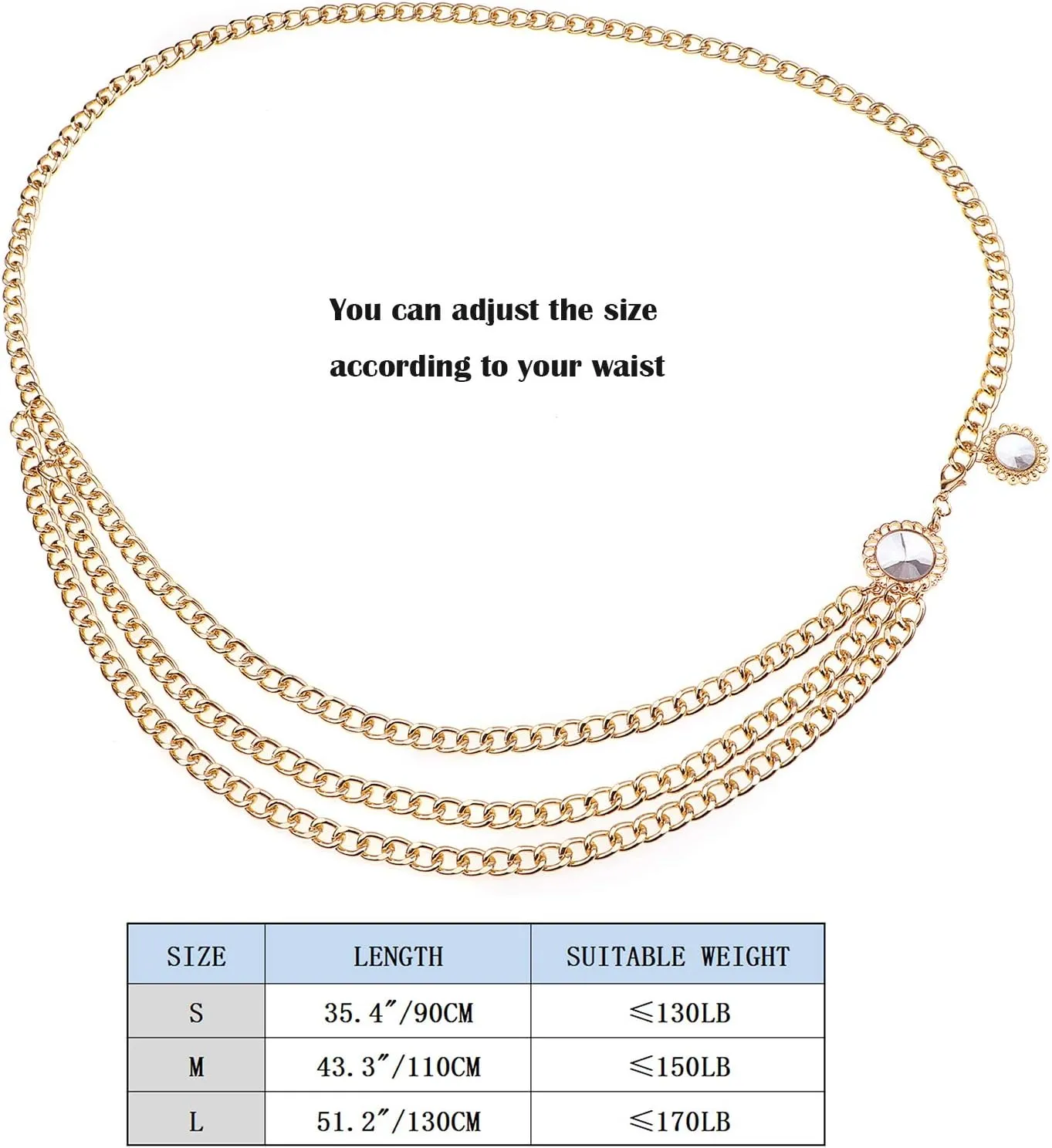 Suyi Chain Belts for Women Waist Chain Belt Multilayer Body Belly Chain
