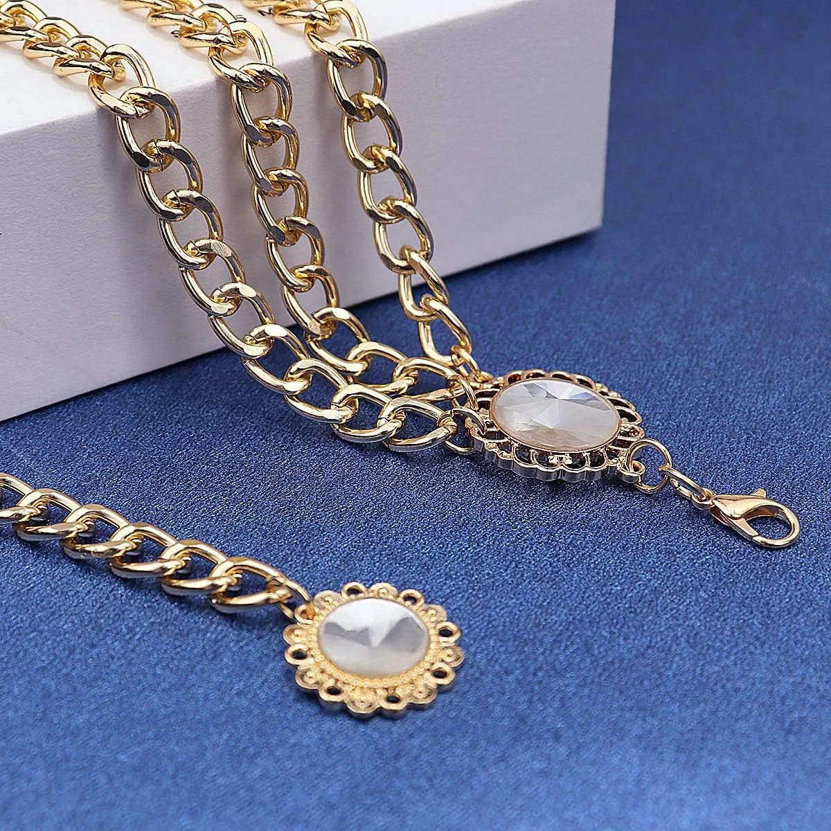 Suyi Chain Belts for Women Waist Chain Belt Multilayer Body Belly Chain