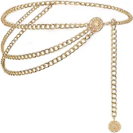 Suyi Chain Belts for Women Waist Chain Belt Multilayer Body Belly Chain