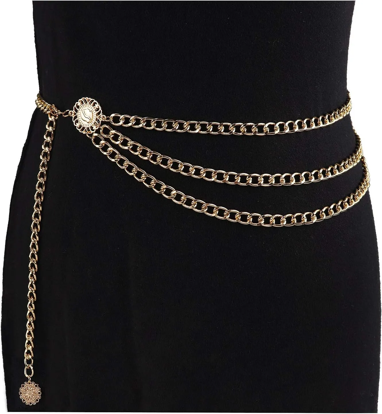 Suyi Chain Belts for Women Waist Chain Belt Multilayer Body Belly Chain