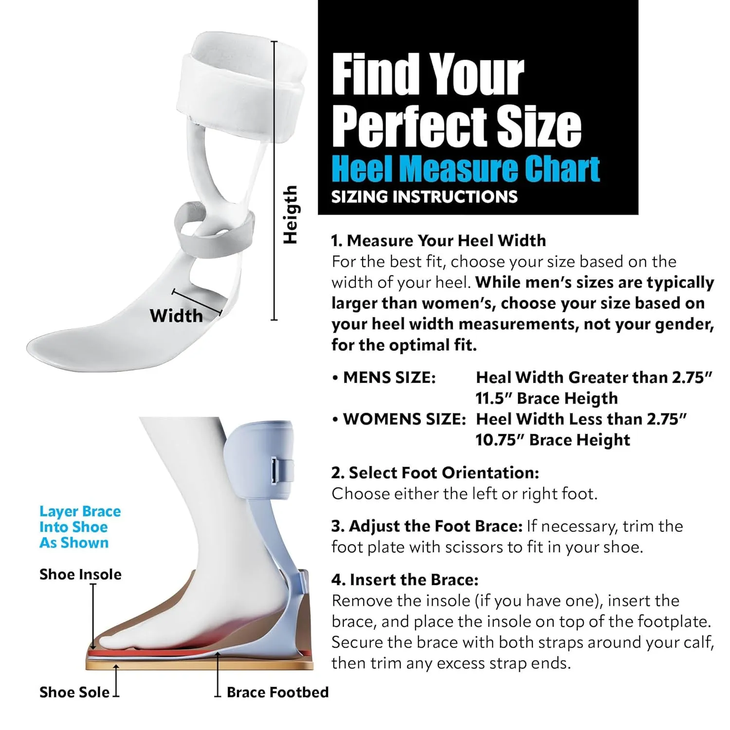 Swedish Deluxe AFO Drop Foot Stabilizer Brace
