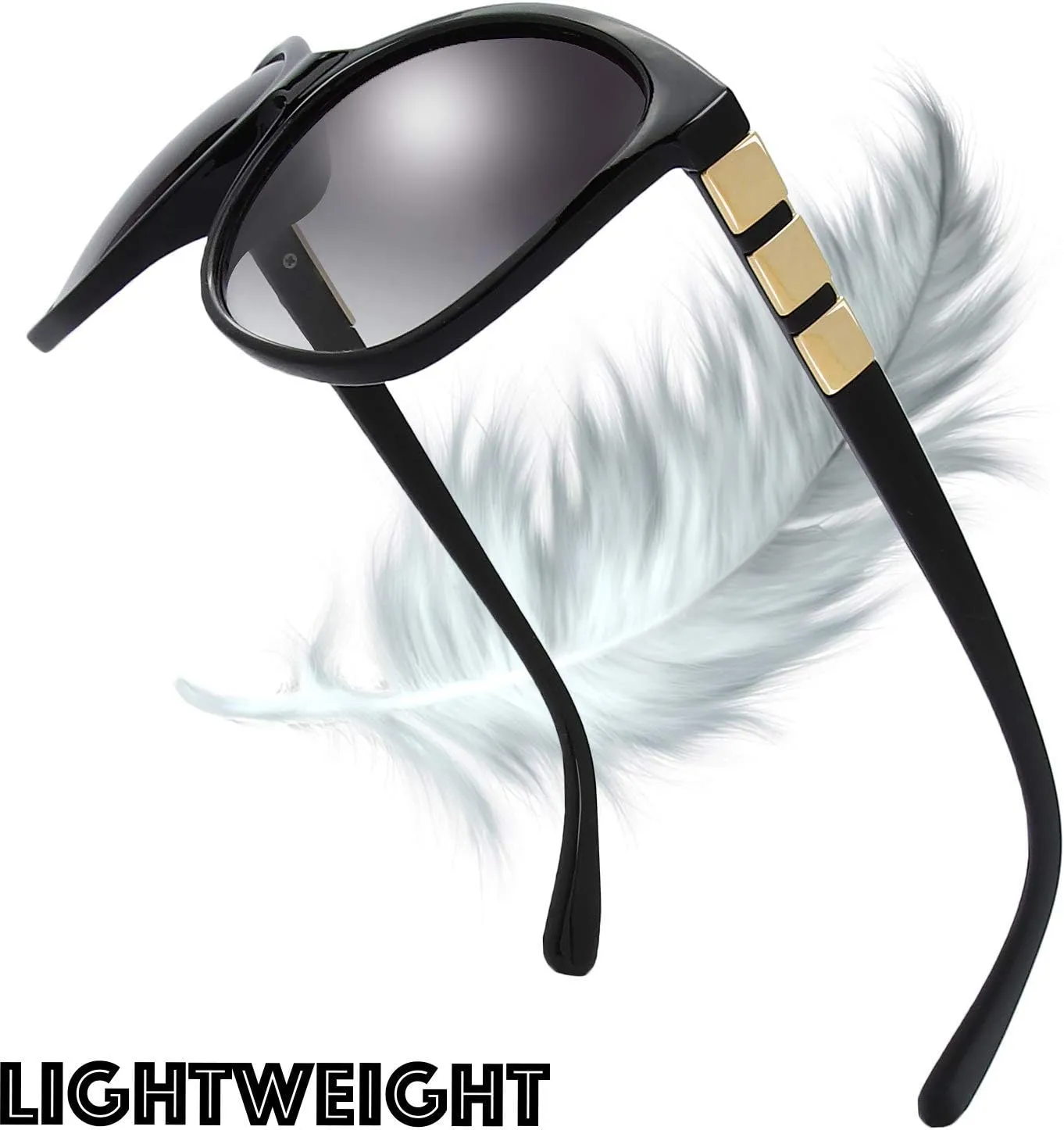 The Fresh Women's Oversized Square Jackie O Cat Eye Hybrid Butterfly Fashion Sunglasses - Exquisite Packaging