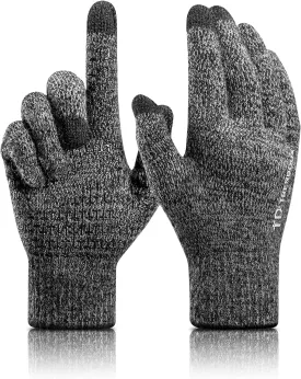 TRENDOUX Winter Gloves For Men Women, Cold Weather Warm Touchscreen Glove Unisex, Non-slip, Elastic Cuff, Knit Stretchy
