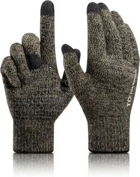 TRENDOUX Winter Gloves For Men Women, Cold Weather Warm Touchscreen Glove Unisex, Non-slip, Elastic Cuff, Knit Stretchy