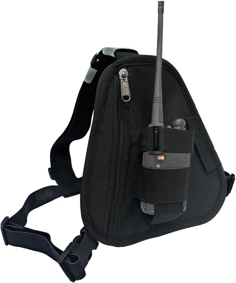 Universal Radio Chest Harness Radio Holster Shoulder Strap Walkie Talkie chest rig Pack Pouch Holster for Baofeng UV5R Motorola EP450 Retevis Black