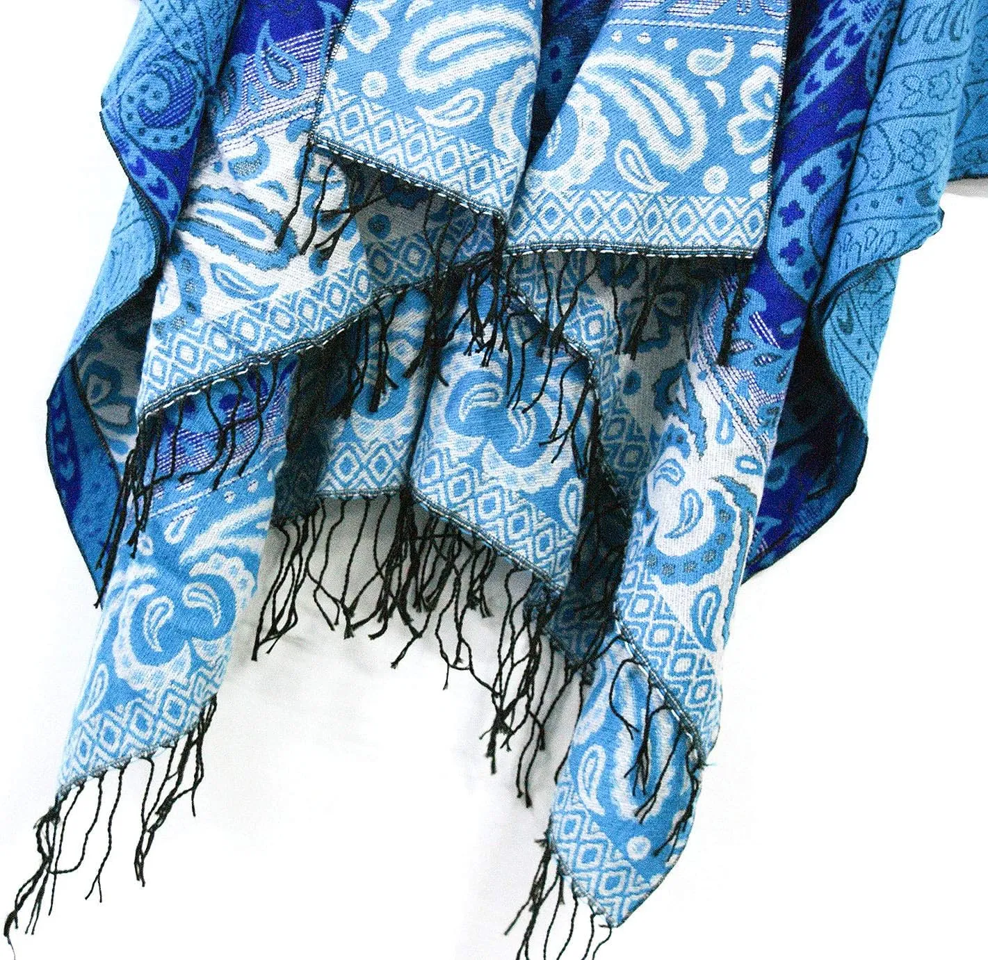 Urban CoCo Women's Retro Style Vintage Pattern Tassel Poncho Shawl Cape Wraps For Women