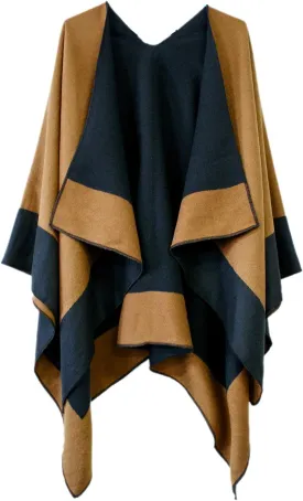 Urban CoCo Women's Shawl Wrap Poncho Ruana Cape Cardigan Open Front Coat for Fall Winter Holiday