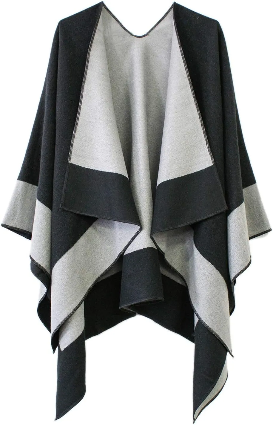 Urban CoCo Women's Shawl Wrap Poncho Ruana Cape Cardigan Open Front Coat for Fall Winter Holiday