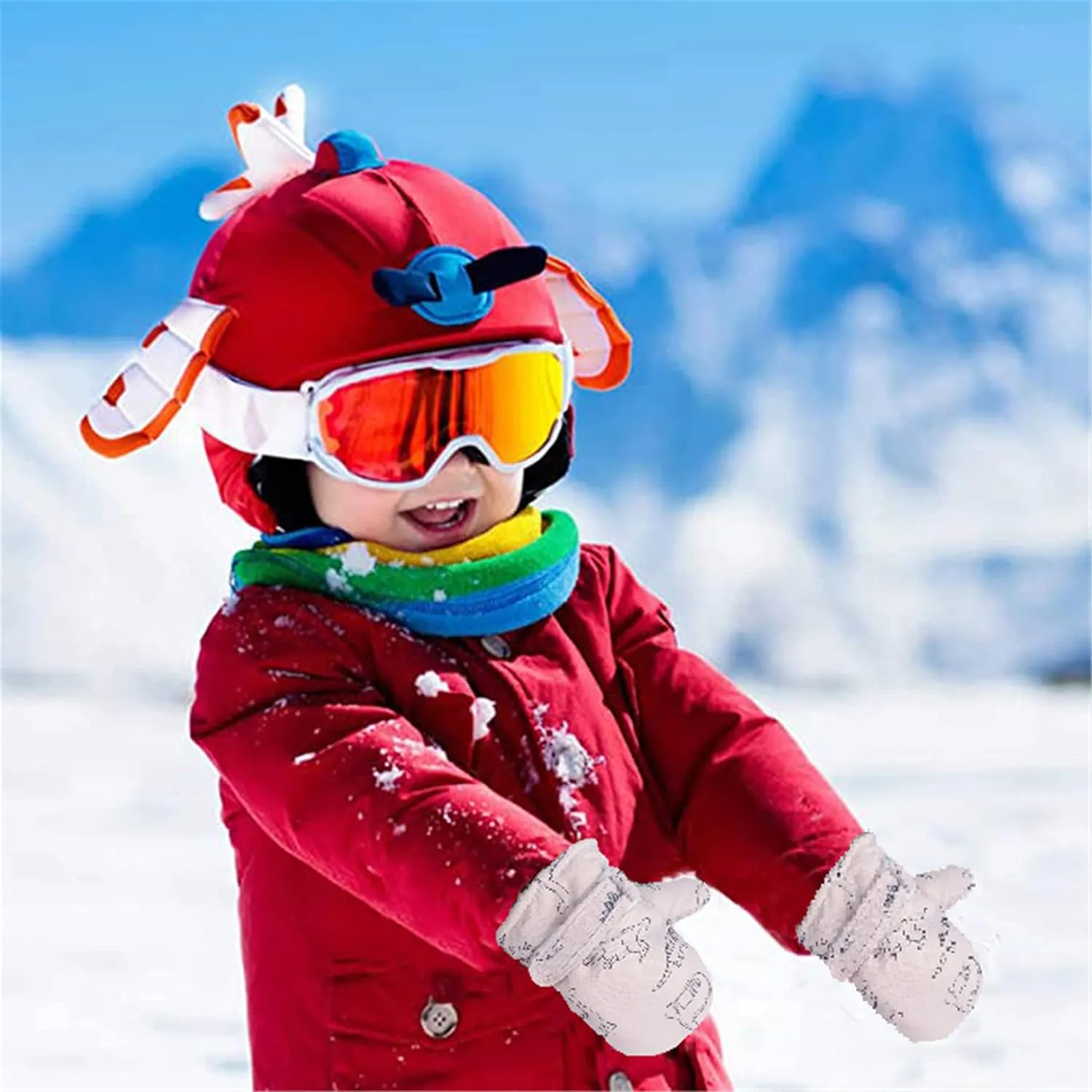 Urban Virgin Infant Baby Toddler Kids Winter Mittnes Lined Fleece Warm Waterproof Ski Snow Gloves For Boys Girls