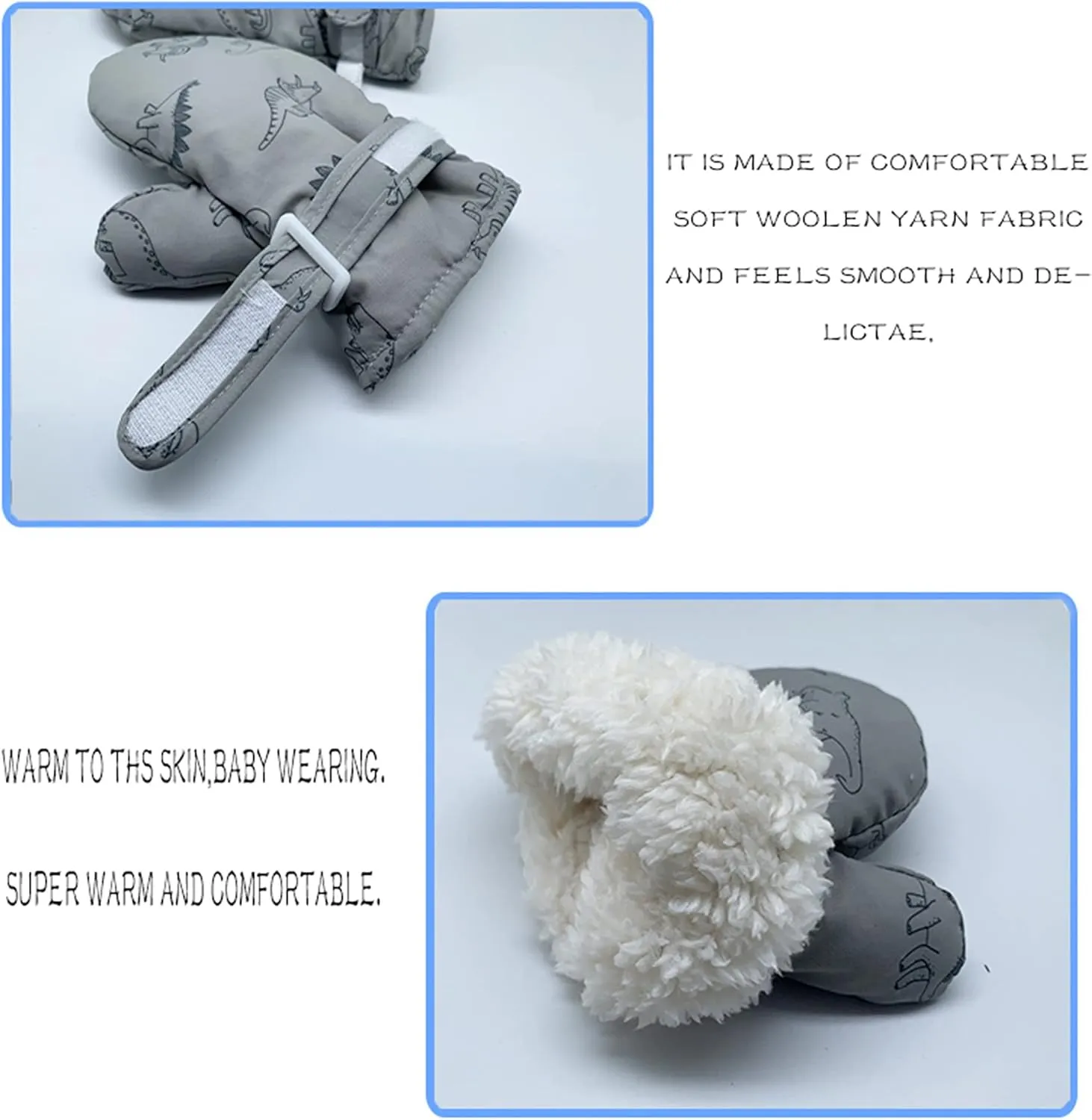 Urban Virgin Infant Baby Toddler Kids Winter Mittnes Lined Fleece Warm Waterproof Ski Snow Gloves For Boys Girls