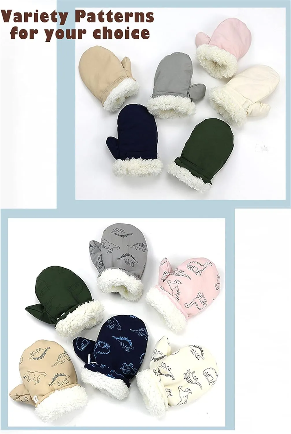 Urban Virgin Infant Baby Toddler Kids Winter Mittnes Lined Fleece Warm Waterproof Ski Snow Gloves For Boys Girls