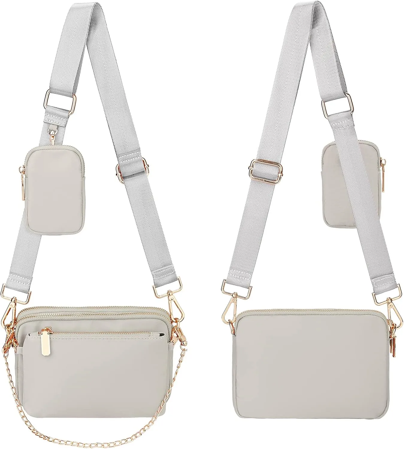 Uromee Crossbody Bags for Women Fashion Shoulder Purse Fanny Pack Travel Hiking Detachable Pouch Adjustable Strap
